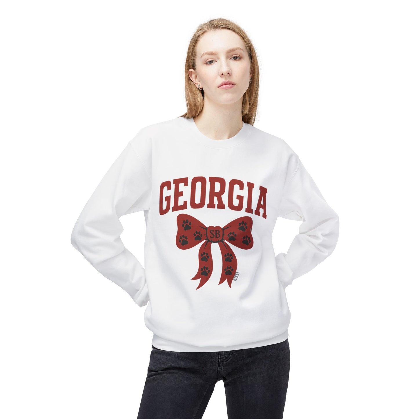 SB Sports Line Gameday Bow Crewneck – Red & Black Edition