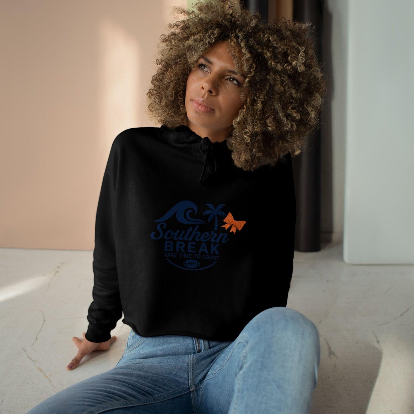 SB Sports Line Navy and Orange Edition Crop Hoodie