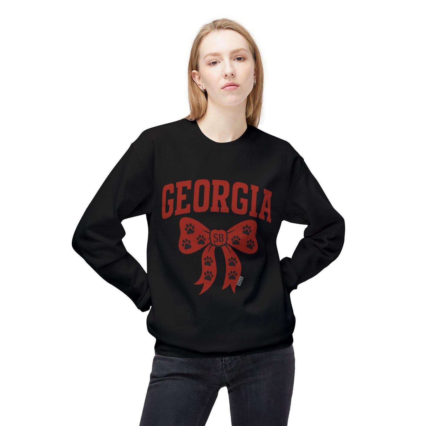 SB Sports Line Gameday Bow Crewneck – Red & Black Edition