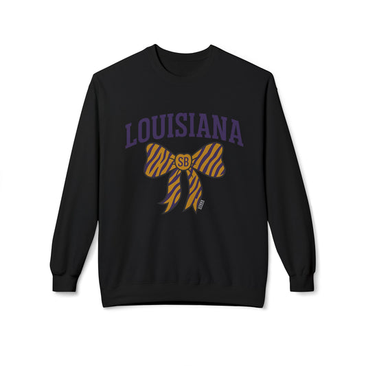 SB Sports Line Gameday Bow Crewneck – Purple and Gold Edition